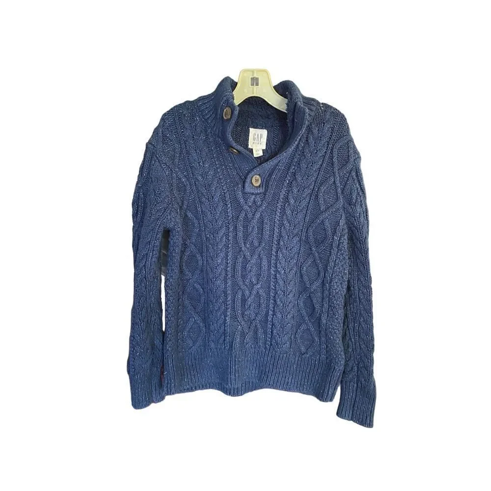 Gap boys blue long sleeve cableknit sweater size 6/7